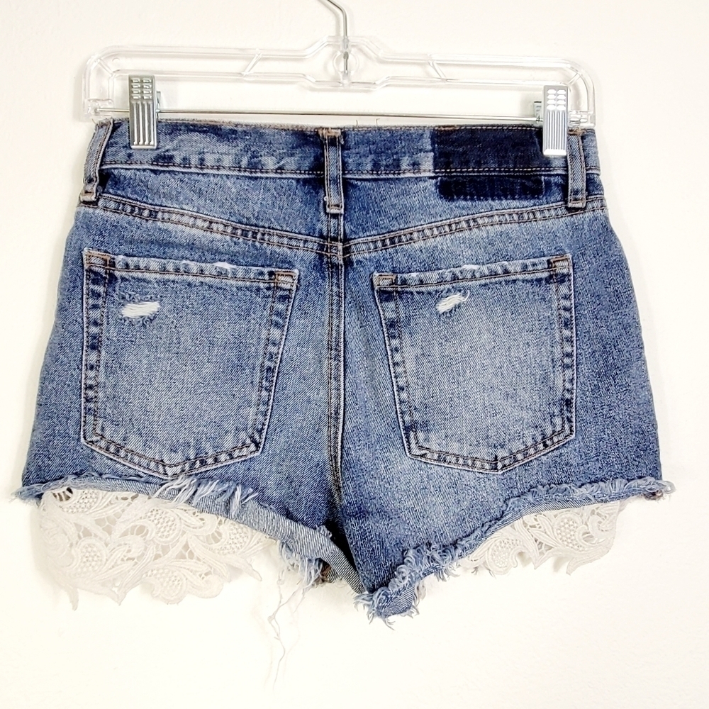 AEROPOSTALE HIGH RISE DENIM SHORTS - Picture 5 of 6